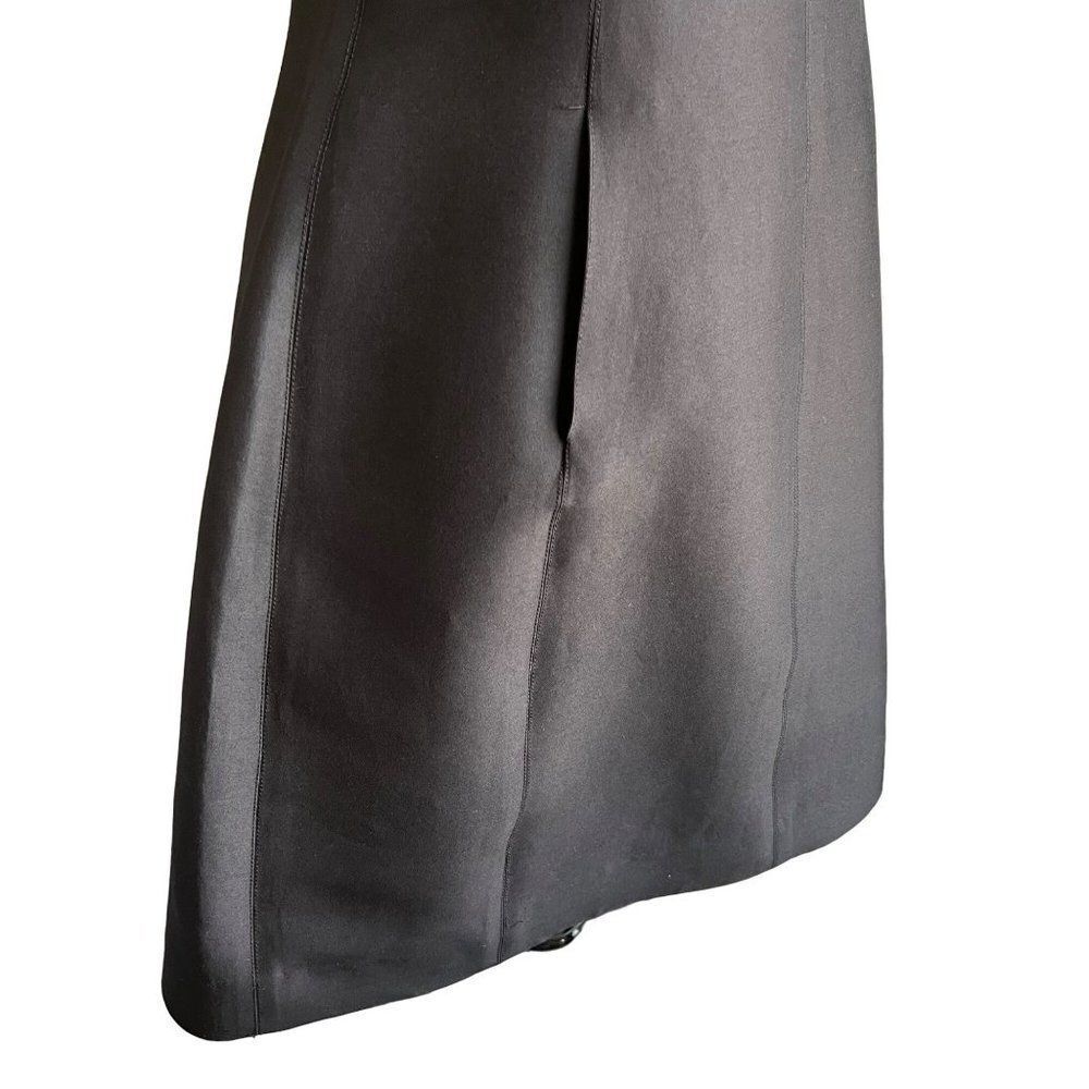 Halston Heritage A Line Black Dress Pockets Size 4 - Picture 6 of 9